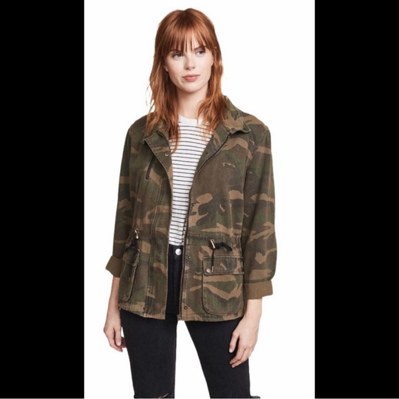 BLANK NYC Brigade Camo Military Jacket Coat Army Olive Green Long Sleeves - Picture 11 of 11